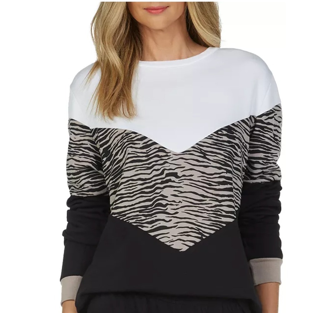 Michael Lauren Color Block Animal Print Top Size Medium (Relaxed Fit)